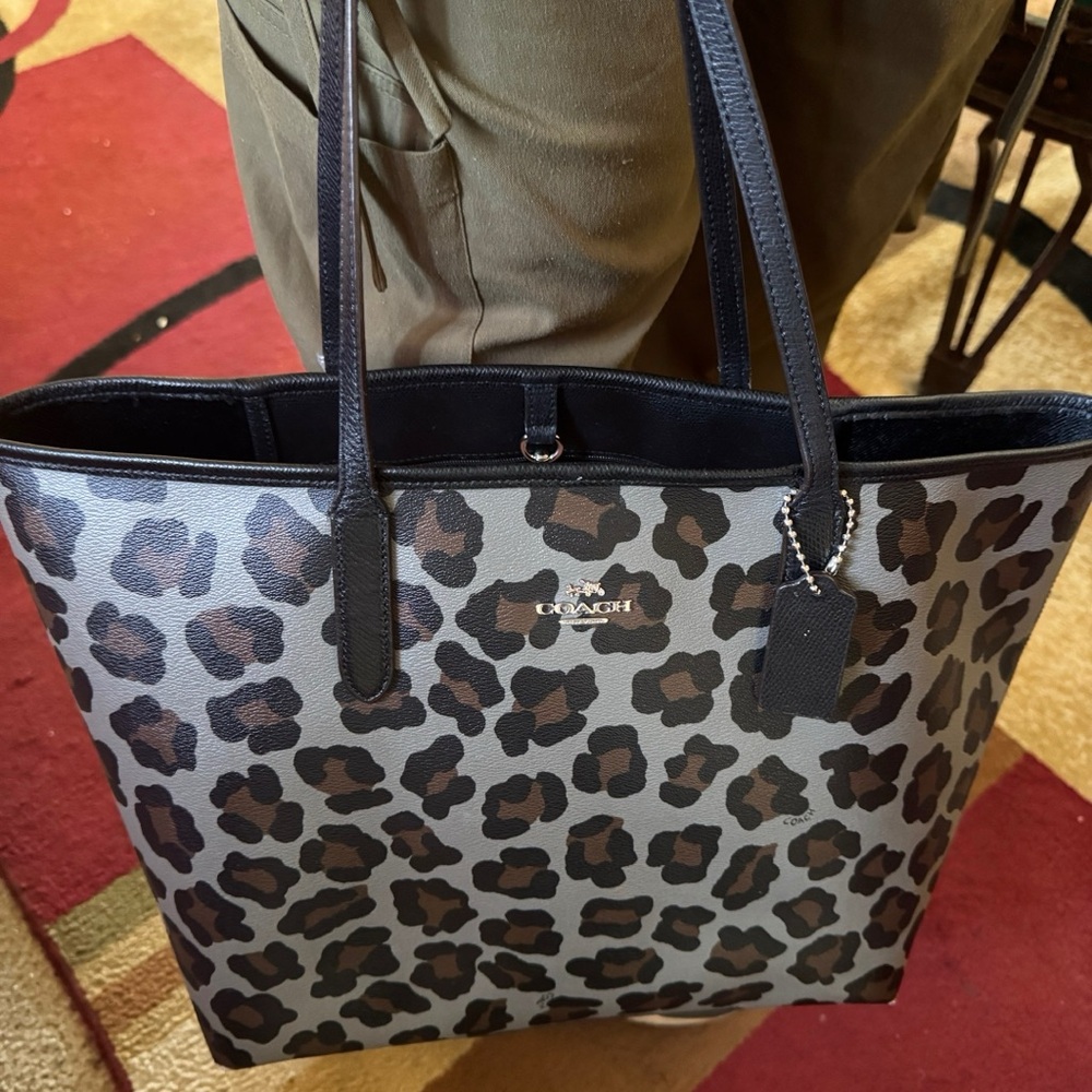 Coach Leopard Print Tote and Wallet - Black and Brown - Picture 5 of 6